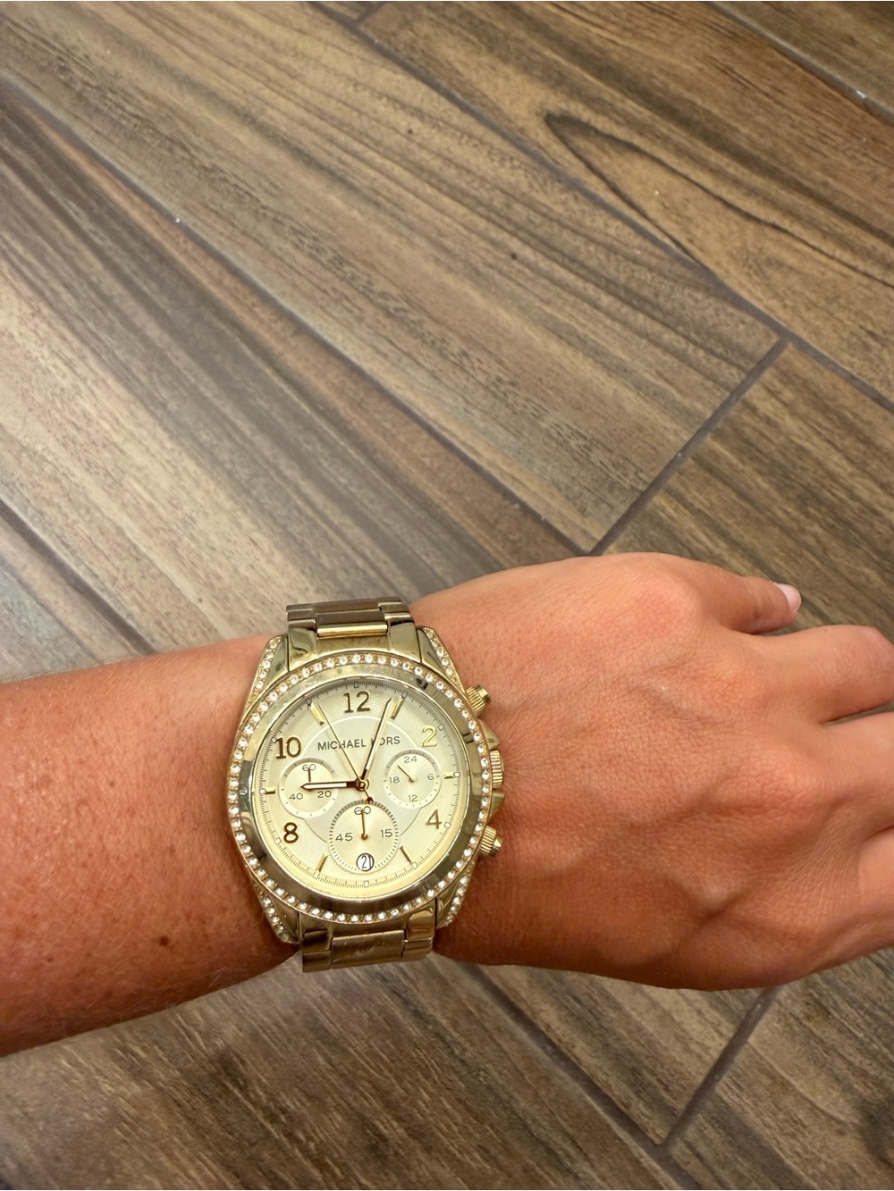 Michael Kors Gold Crystal-Trim Chronograph Bracelet Watch - Picture 4 of 4